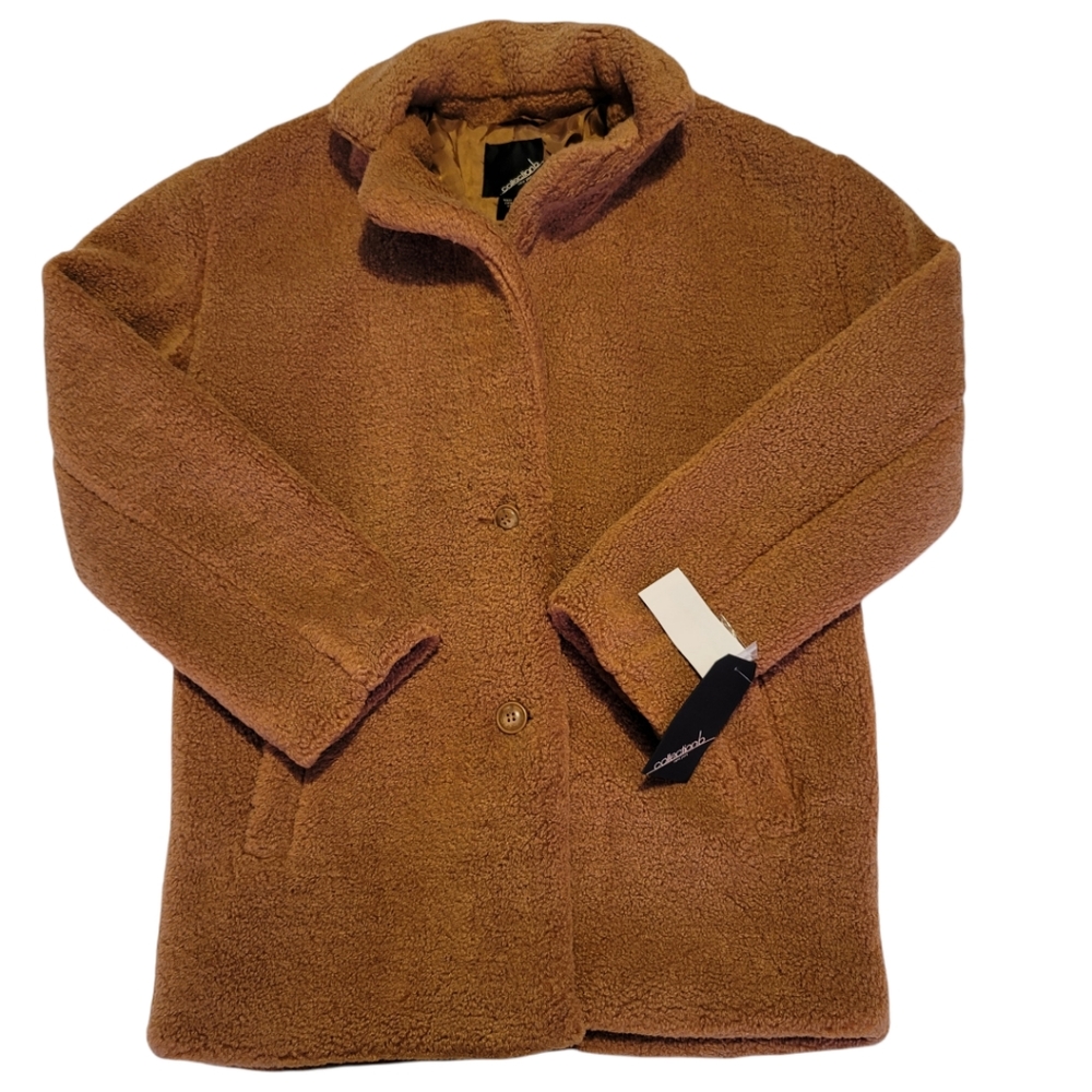 Collectionb Faux Fur Button Down Coat